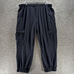 Paskho Pants Womens XL Black Wild Long Haul‎ Flight Pants Cargo Joggers Pull On